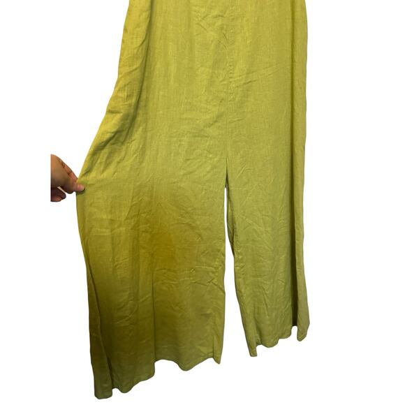 Calypso St. Barth Linen Blend Wide Leg Jumpsuit Lime Green M NWT - Picture 6 of 9
